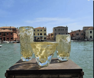 SET OF GOLD BURRI VASES